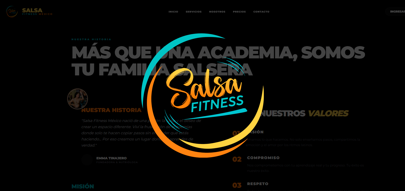 Captura del sitio Salsa Fitness México